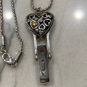 Brighton Silver Lanyard. NWOT. Hearts Embellishments. Gorgeous.